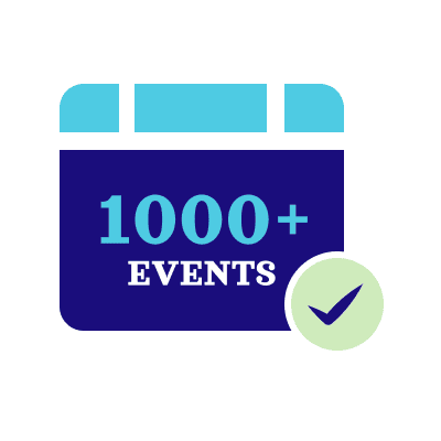 1000+ events completed icon